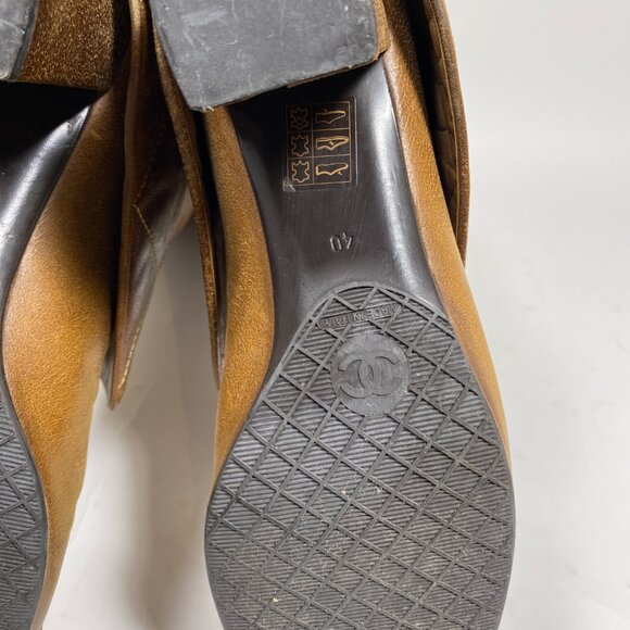 CHANEL Brown Leather Fold-Over Knee High Boots *AS IS* FINAL SALE! - Picture 15 of 16